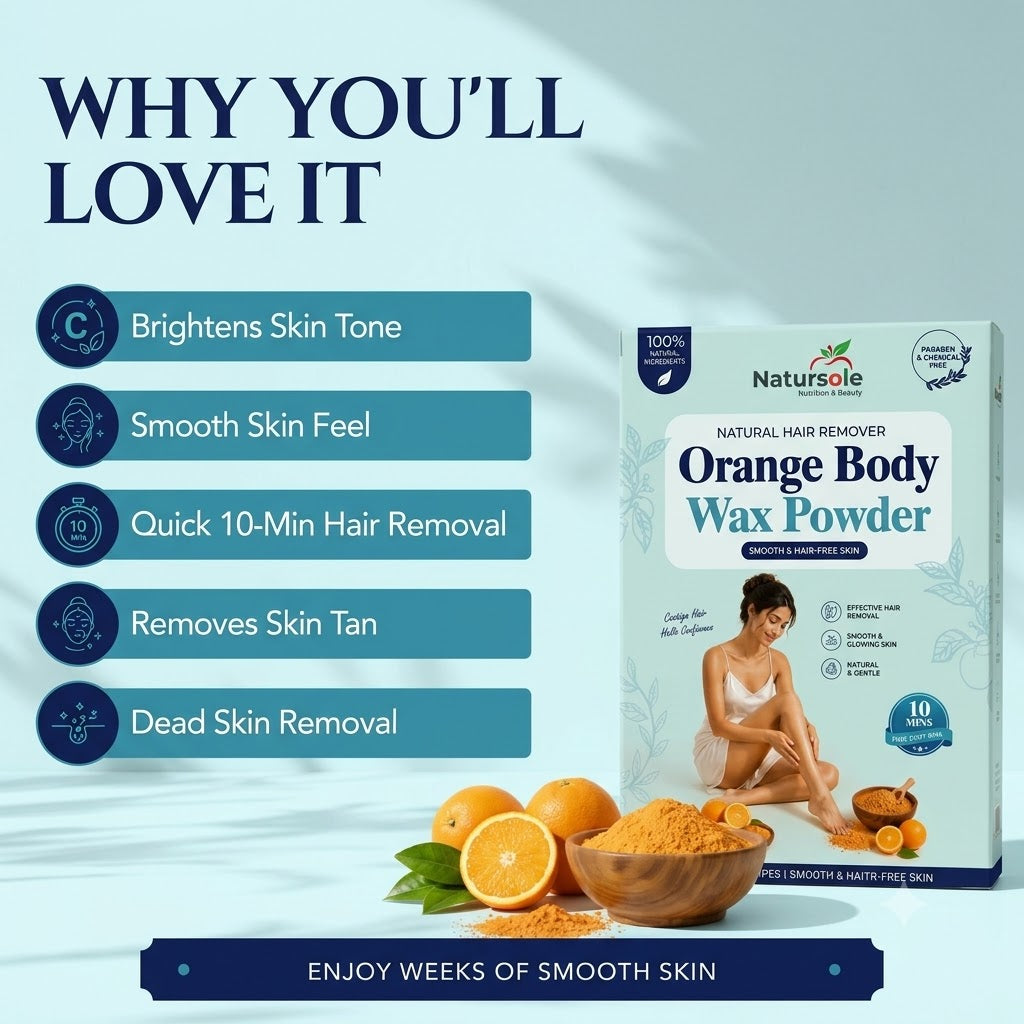 Natural Orange Hair Removal Wax Powder for Women & Men (100GM)