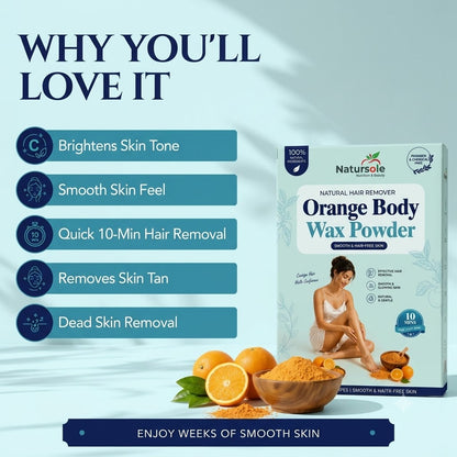Natural Orange Hair Removal Wax Powder for Women & Men (100GM)